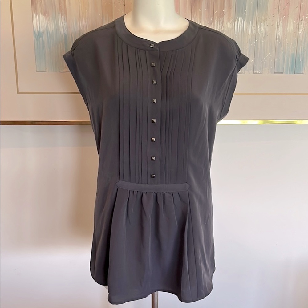 NWOT Calvin Klein boho gray blouse M
